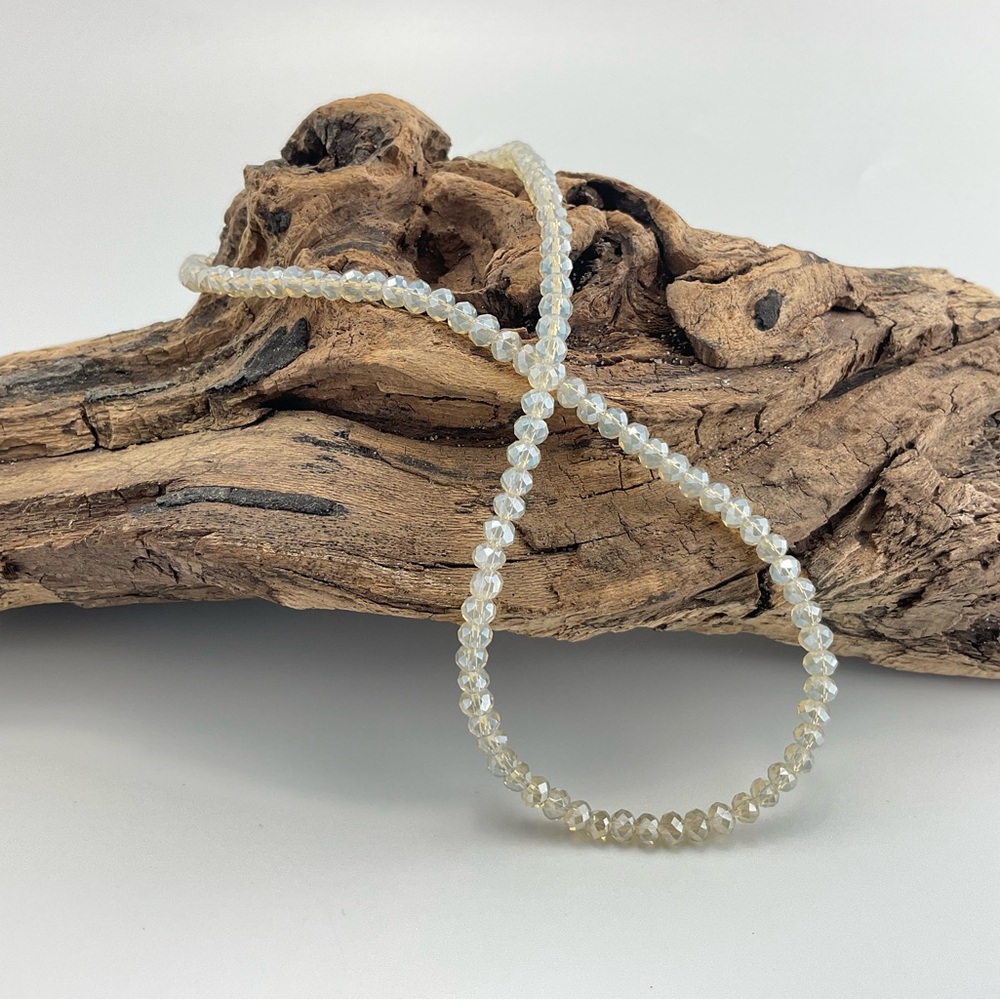 Opalescent Crystal Choker Necklace, Aura Effect, Neutral, Sparkly, Golden Aura - Picture 10 of 11